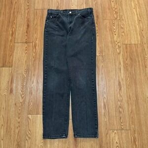 Vintage 90s Levi's 505 Orange Tab‎ Black Faded Denim Jeans Size 33x32
